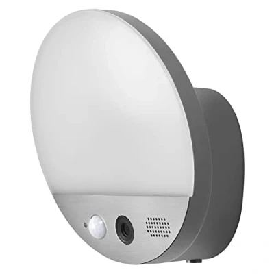 Immagine di LEDVANCE Smart+ WiFi Round Camera 4058075564480 AC35456 Lampada da parete a LED per esterni con telecamera di sorveglianza ERP: E (A G) 15 W