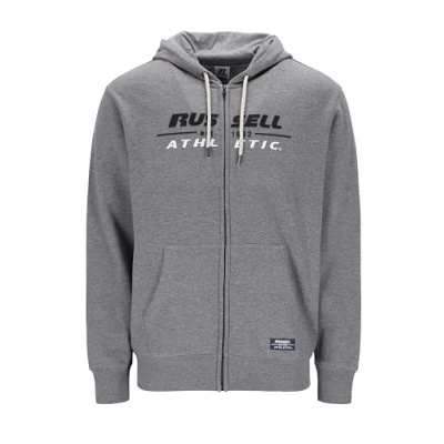 Immagine di Russell Athletic A30552 CJ 090 Eastside Zip Through Hoody Uomo Felpa con Cappuccio Collegiate Grey Marl Taglia S