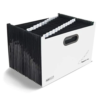 Immagine di Rapesco 1622 SupaFile Plus Portadocumenti a Soffietto A4+ con 26 Tasche, Bianco/Nero