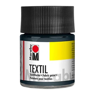 Immagine di Marabu 17160005078 Textil Vernice Tessile a Base d&#039;Acqua per Tessuti Chiari, Lavabile Fino 60 C, Impugnatura Morbida, Facile da Fissare al Ferro o Forno, 50 ml, Colore: Grigio