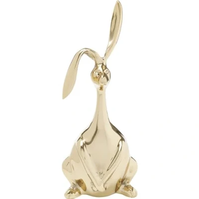 Immagine di Kare Statuetta decorativa di design Bunny, oro, coniglio, alluminio, realizzata a mano, pezzo unico, 52 x 26 15 cm (altezza larghezza profondità)