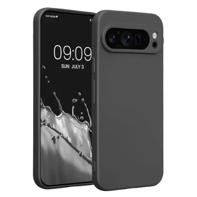 Immagine di kwmobile Custodia Compatibile con Google Pixel 9 Pro XL Cover Protezione Back Case Morbida Silicone TPU Effetto metallizzato grigio