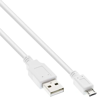 Immagine di InLine 21849 Cavo Micro USB 2.0, Type a Maschio B Maschio, 2 m, Bianco