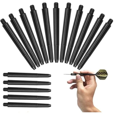 Immagine di Liekadijiae 100 Pezzi Darts Shafts, Freccette Gioco Accessori, Nylon Set Steli per Gioco, Filettati 2BA Steli, Morbide e in Acciaio (Nero)