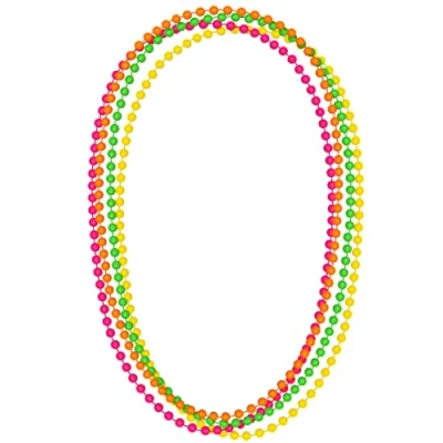 Immagine di BALINCO Set di 4 collane perline hippy colorate in rosa, arancione, verde e giallo per le donne