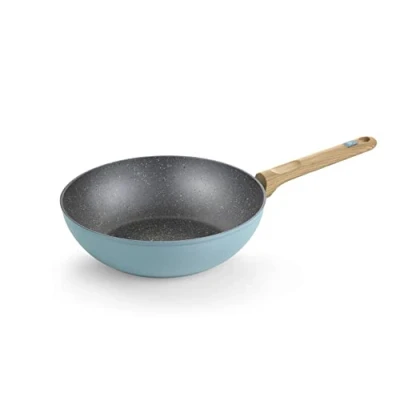 Immagine di BRA Nordik Wok 28 cm, alluminio forgiato con antiaderente, adatto a tutti i tipi di fornelli inclusa induzione