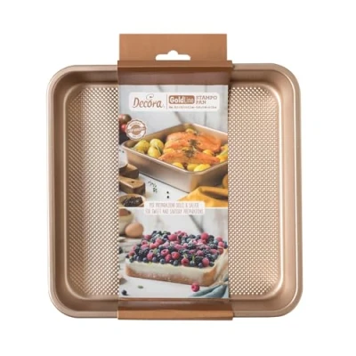 Immagine di Decora, 0070102 Stampo Gold Line Quadrato 24,5 x 5,5 cm, Ideale per preparazioni dolci o salate, In Robusto Metallo Antiaderente
