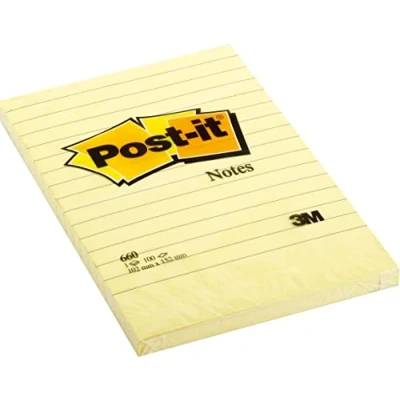 Immagine di Post it® Large Note 102x152 mm giallo canary righe 660