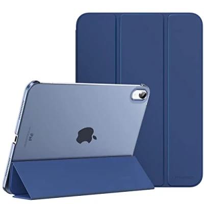 Immagine di MoKo Custodia Compatibile con iPad 10 Generazione 2022 10,9&quot;, Coperchio Tripieghevole, Retro Traslucido in Pelle PU e PC, Auto Riattivazione Standb, Blu Marino