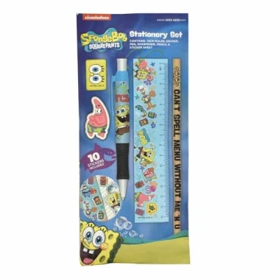 Immagine di Spongebob Squarepants Set di Scrittura, Scrittura da 6 Pezzi con Penna, Gomma, Righello e Altro, Idea Fan