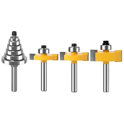 Immagine di WSOOX Set di punte per rabbet con gambo da 1/4&quot;, 3 pezzi 6 cuscinetti (1/8&quot;, 5/16&quot;, 3/8&quot;, 7/16&quot;, 1/2&quot; cuscinetti)