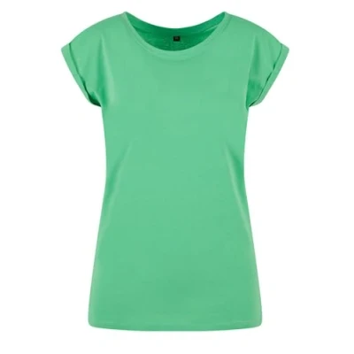Immagine di Build Your Brand By021 ladies Extended Shoulder Tee, Maglietta Donna, Verde Fresh Green, 4XL