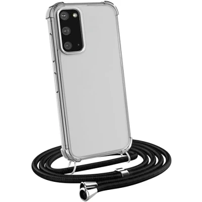 Immagine di MyGadget Cover per Samsung Galaxy S20 Custodia con Corda Case Cordino Trasparente Antiurto Laccio Tracolla Practical Stylish Nero