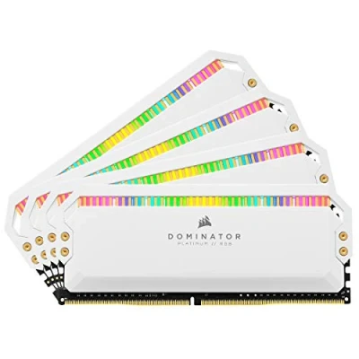 Immagine di Corsair Dominator Platinum RGB Memoria per Desktop Ottimizato AMD a Elevate Prestazioni Nelle Frequenze, 12 LED CAPPELLIX Regolabili, DDR4, C16, 32GB, 4 x 8 GB, 3200 MHz, Bianco