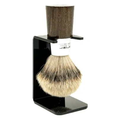 Immagine di Parker Safety Razor Handmade pennello da barba 100% Silvertip Tasso Setola e Chrome maniglia Spazzola stand incluso Noce
