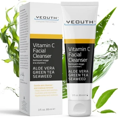 Immagine di YEOUTH Detergente Con vitamina C e Aloe Vera, Lavaggio del Viso per Macchie Scure, alla Pelle Grassa Opaca, Gel 89ml