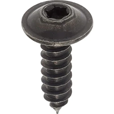 Immagine di Viti a Lamiera Testa Rotonda Larga RLX Torx in Blister, 4,8 mm x 16 mm, NFE 25 655, Zinco Nero, Set di 20