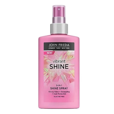 Immagine di John Frieda Vibrant Shine Spray 3 in 1, districante senza peso, 150 ml, colore: Bianco