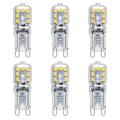 Immagine di JUNSHI G9 Lampadina LED, 2.5W/230LM, Equivalente Di Lampadine Alogene Da 20W,6500K Bianco Freddo, AC220 240V, Non Dimmerabile,Confezione 6