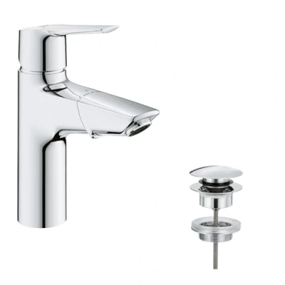 Immagine di Grohe QUICKFIX Start Miscelatore Monocomando per Lavabo, famiglia, Taglia M, Cromo, con doccetta estraibile, Strumento di Installazione Incluso, 24205003