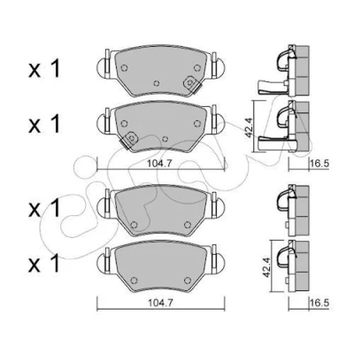 Immagine di CIFAM 822 259 0 Kit pastiglie freno con segnalatore acustico usura OPEL: Zafira A, Astra G Caravan, CC