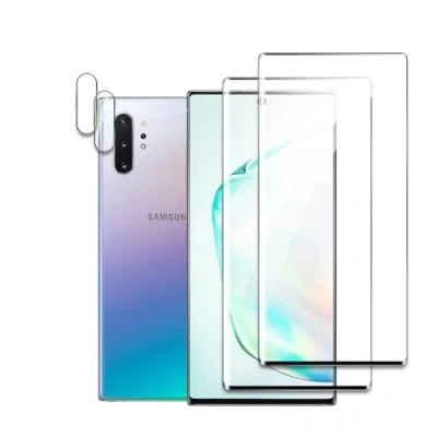 Immagine di [4Pezzi] 2 Pezzi Vetro Temperato Pellicola Protettiva + Fotocamera Compatibile con Samsung Galaxy Note 10 Plus, 3D Curved Edge to Edge, Durezza 9H, Antiurto Antigraffio