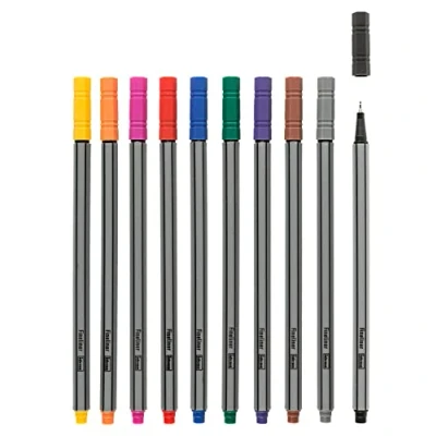 Immagine di Idena 516113 Fineliner in astuccio, larghezza linea 0,4 mm, 10 colori diversi, 1 set