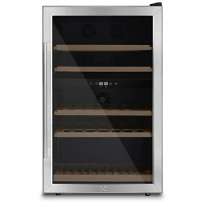 Immagine di Les Petit Champs Cantina per vino 53 bottiglie CAVCD53, capacità 128L, 2 zone di temperatura, design elegante in acciaio inossidabile, regolazione della temperatura da 5C a 22C, anti UV, LED