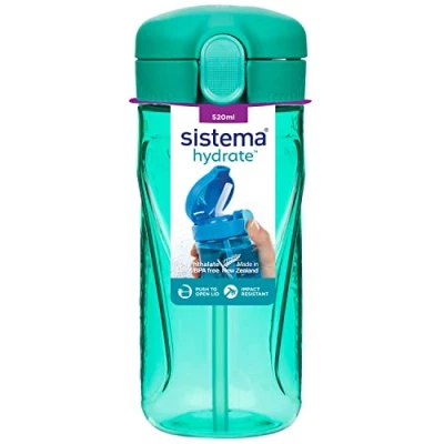 Immagine di Sistema Hydrate Quick Flip Borraccia 520 ml con cannuccia senza BPA Colori assortiti
