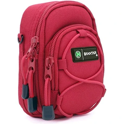 Immagine di Baxxtar NUOVO V4 (Taglia L) Borsa Custodia rosso Lumix DC TZ200 TZ95 DMC TZ100 TZ90 TZ80 LX15 PowerShot SX720 SX730 SX740 G5X II G7 X CoolPix A A900 A1000 W100