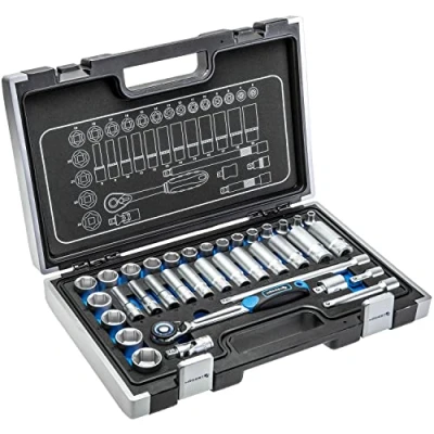 Immagine di Hogert Technik HT1R465 Kit attrezzi 36 6, 7, 8, 9, 10, 11, 12, 13, 14, 15, 16, 17, 18, 19, 20, 21, 22, 24 10 (3/8&quot;) Quadrato