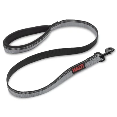 Immagine di Guinzaglio per cani HALTI tessuto 3M catarifrangente e impugnatura imbottita in neoprene. Comodo facile da utilizzare. Ideale di taglia media grande, cuccioli (Taglia S, Nero)