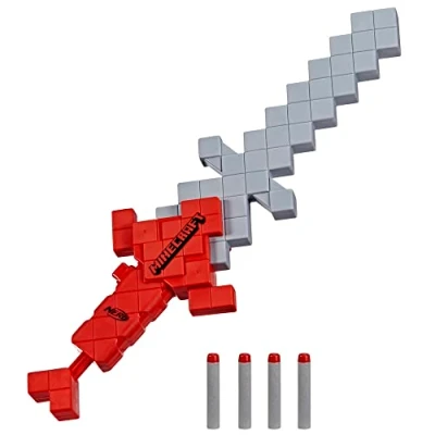 Immagine di Nerf Minecraft Spada Heartstealer, 4 dardi Elite in gommapiuma, lama blaster
