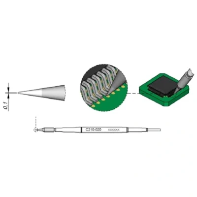 Immagine di JBC Tools C210020 punta di saldatura Forma tonda, dritta Dimensione 0.1 mm Lunghezza punte 80 Contenuto 1 pz.