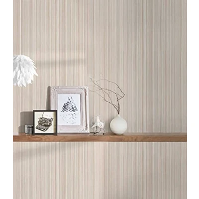 Immagine di A.S. Création Carta Da Parati A Righe Attractive tessuto non 10.05 m x 0.53 Beige Grigio Bianco Prodotto in Germania 378173 37817 3