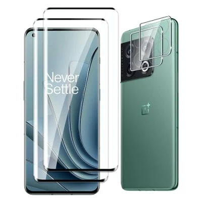 Immagine di Fyqzio [2+2 pezzi Vetro Temperato Compatibile con OnePlus 10 Pro e Fotocamera Pellicola Protettiva,Senza Bolle,Durezza 9H,Anti Graffio,Copertura completa 3D,HD Protezione Schermo