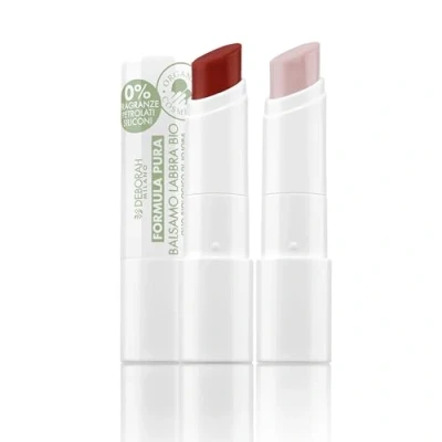 Immagine di Deborah Milano Formula Pura Set Balsamo Labbra Idratante BIO Colore 07 Peach e 01 Trasparent, Senza fragranze, Siliconi, SPF 10, per Morbide Nutrite