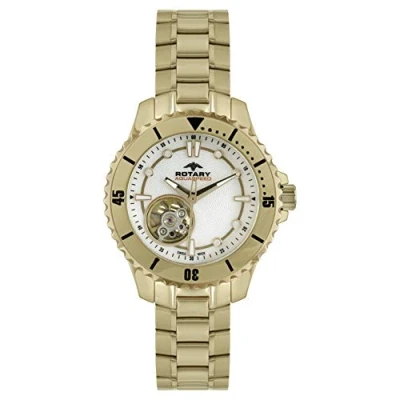 Immagine di Rotary ALB90073/A/41 Orologio Analogico da Polso, Donna, Cinturino in Acciaio Inossidabile, Oro