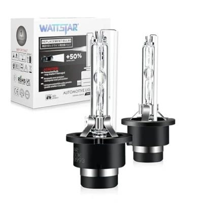 Immagine di wattstar Ersatzlampe, D2S 6000K, kühlweißer Scheinwerfer, OEM Qualität, 35W HID Xenonlampen (2er Pack) ……