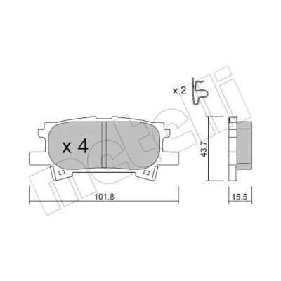 Immagine di METELLI 22 0619 0 Kit pastiglie freno con segnalatore acustico usura LEXUS: RX II