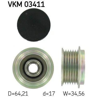 Immagine di SKF VKM 03411 Puleggia Alternatore 34,6 FORD: S Max Mk1, MONDEO 4, Galaxy Mk2 MPV
