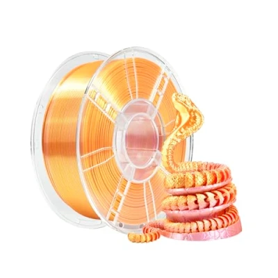 Immagine di iBOSS filamento per stampante 3D PLA+, PLA Plus, 1,75 mm, di seta bicolore, co estrusione 3D, 1 kg (2,2 lbs), polvere dorata bicolore