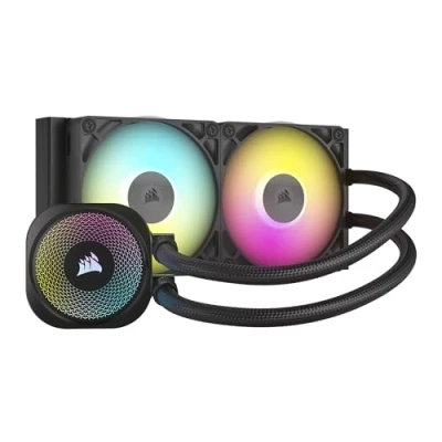 Immagine di CORSAIR iCUE LINK TITAN 240 RX RGB Raffreddatore CPU a Liquido 240mm AIO 2x RX120 Ventole Incluse Adatto Intel LGA 1851/1700, AMD AM5/AM4 Hub di Sistema Incluso Nero
