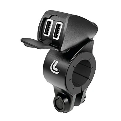 Immagine di Lampa 38828 usb Fix Trek, doppio caricatore resistente all’acqua, fissaggio a manubrio Ultra Fast Charge 5400 mA 12/24V