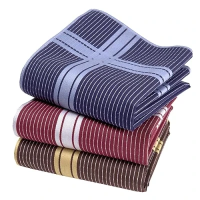 Immagine di Fazzoletti in tessuto da uomo, 100% cotone pettinato, 45 x cm, 3 pezzi, modello A20