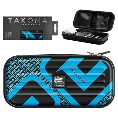 Immagine di Target Darts Takoma Tag Portafoglio, misura regolare, Blu La custodia per freccette contiene 3 Porta protettivo in EVA con tasche interne a doppia chiusura zip