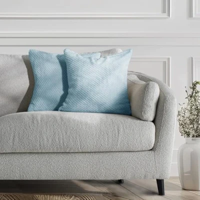 Immagine di DecoKing 58350 2 federe da 45 x cm, in microfibra, con chiusura lampo, colore azzurro Henry