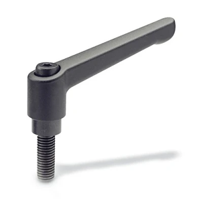 Immagine di Ganter Norm elementi regolabili leva di bloccaggio con filettatura, 1 pezzi, nero/strukturmatt, GN 300 92 M10 25 SW