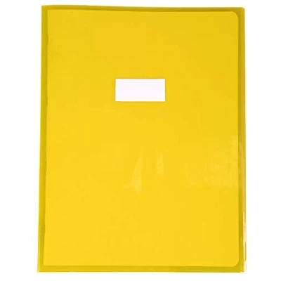 Immagine di Calligraphe 73404C Copertina Cristalux Gialla 24x32 cm 22/100 con Portaetichetta PVC Trasparente Liscio