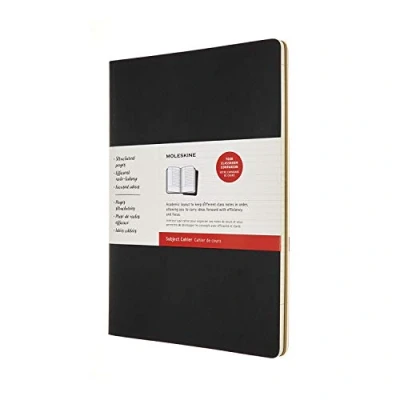 Immagine di Moleskine Subject Cahier Journal Set di 2 Quaderni per Appunti, Copertina in Cartoncino, Layout Accademico, Formato A4 21 x 29.7 cm, Nero/Marrone Carta Kraft, 160 Pagine